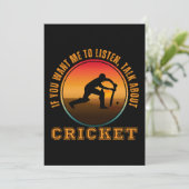 Grappig Cricket Gezegde  Silhouet Speler Kaart (Staand voorkant)