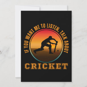 Grappig Cricket Gezegde  Silhouet Speler Kaart