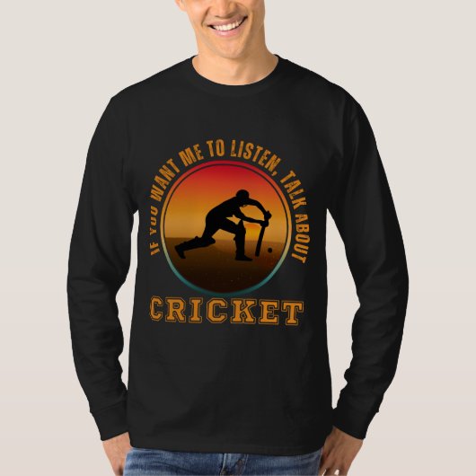 Grappig Cricket Gezegde  Silhouet Speler T-shirt (Voorkant)