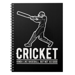 Grappig cricket-honkbal sport citaat notitieboek