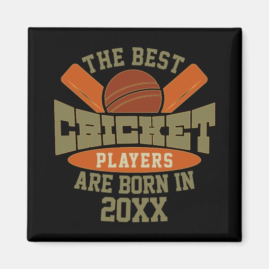 Grappig Cricket Verjaardag Geboortedag Naam T Shir Magneet (Voorkant)
