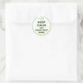 Grappig Crown groen & HOUD KALM + tekst Ronde Sticker (Tas)