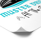 Grappig cruise muster drill drinkontwerp poster (Hoek)