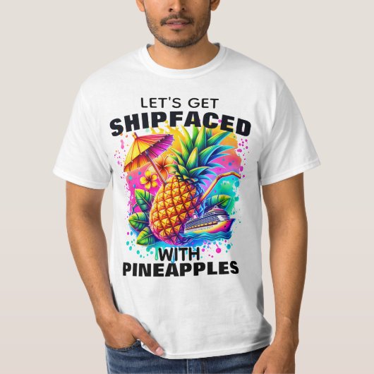 Grappig Cruise T-shirt Let's Get Shipface (Voorkant)