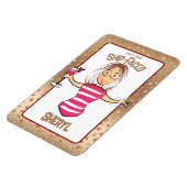 Grappig cruiseschip Cartoon teken voor haar Magneet (Linkerzijde)