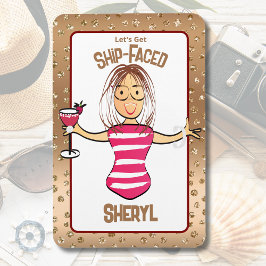 Grappig cruiseschip Cartoon teken voor haar Magneet