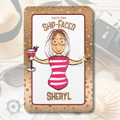 Grappig cruiseschip Cartoon teken voor haar Magneet