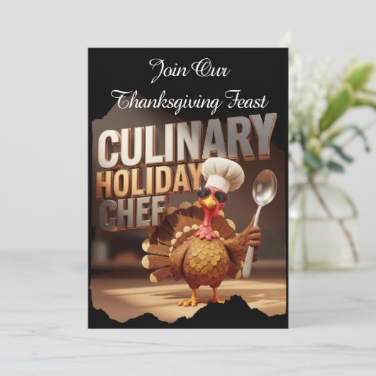 Grappig Culinair Thanksgiving Turkije Feest Kaart (Staand voorkant)