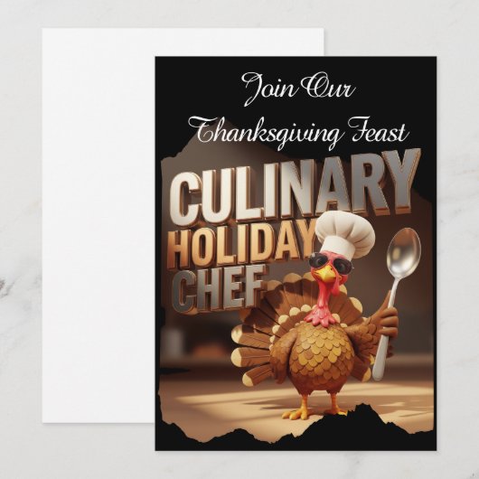 Grappig Culinair Thanksgiving Turkije Feest Kaart (Voorkant / Achterkant)