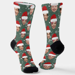 Grappig Custom 3 Gezichten Kerstmishoeden Sokken