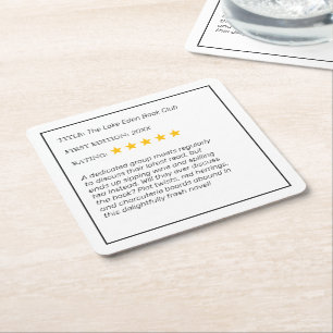 Grappig Custom Book Club Drink Onderzetter