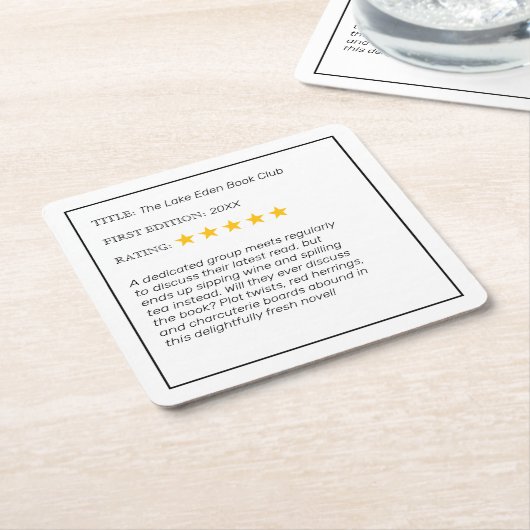 Grappig Custom Book Club Drink Onderzetter (Schuin)