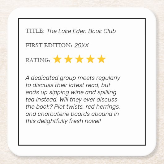 Grappig Custom Book Club Drink Onderzetter (Voorkant)