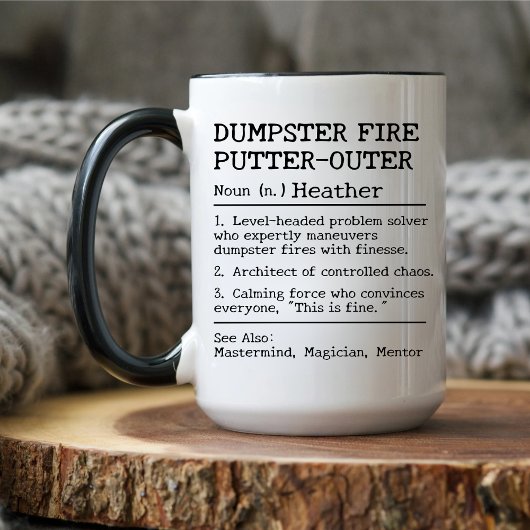 Grappig Custom Boss Gift, Dumpster Fire Putter-Out Mok