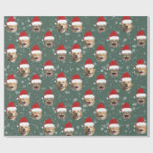 Grappig Custom Dog Cat 3 Gezichten Kerstman Hoeden Cadeaupapier (Vlak)