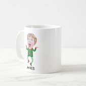 Grappig Custom Face Elf Kerstmis Koffiemok (Voorkant links)