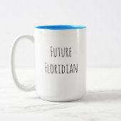 Grappig Custom Future Floridian Beach Modern Chic Tweekleurige Koffiemok (Links)