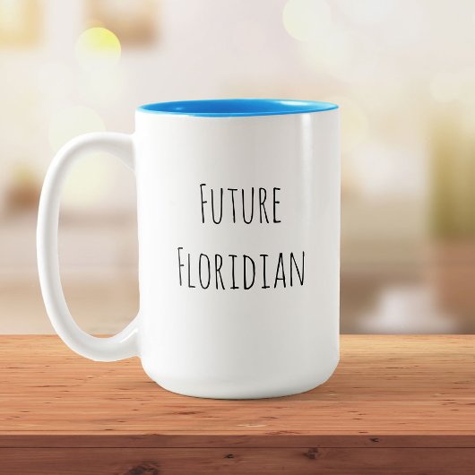 Grappig Custom Future Floridian Beach Modern Chic Tweekleurige Koffiemok