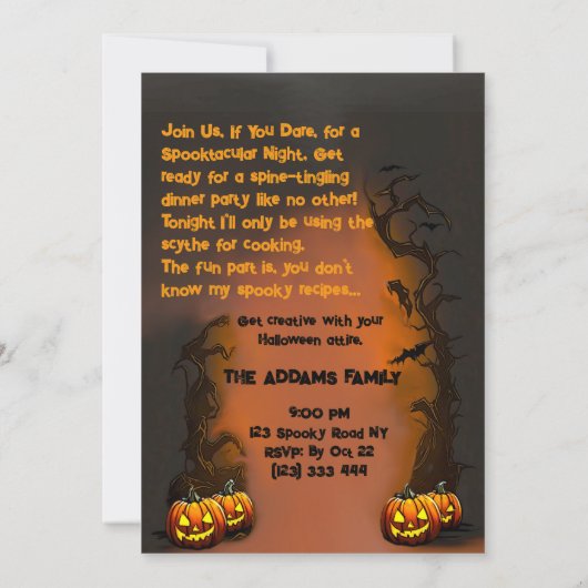 Grappig Custom Halloween reaper chef diner party Kaart (Achterkant)