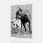 Grappig, Custom hond foto bruiloft welkom Acryl Bord (Hoek)