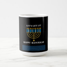 Grappig Cute Blauwe Hanukkah Menorah-ontwerp Magische Mok