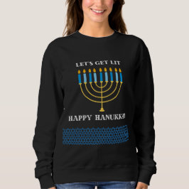 Grappig Cute Blauwe Hanukkah Menorah Ontwerp Trui
