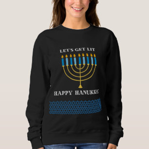 Grappig Cute Blauwe Hanukkah Menorah Ontwerp Trui