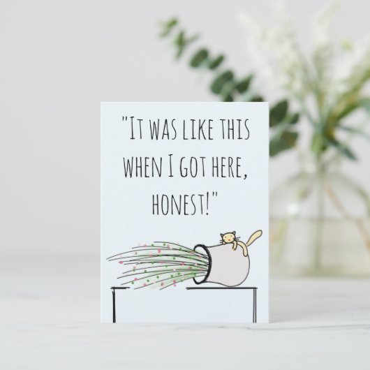 Grappig Cute Cat dat alles over het hoofd weet Briefkaart (Staand voorkant)