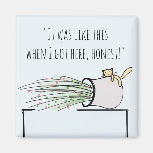 Grappig Cute Cat dat alles over het hoofd weet Magneet