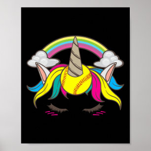 Grappig Cute Eenhoorn Gezicht Zachte Liefhebber Vo Poster