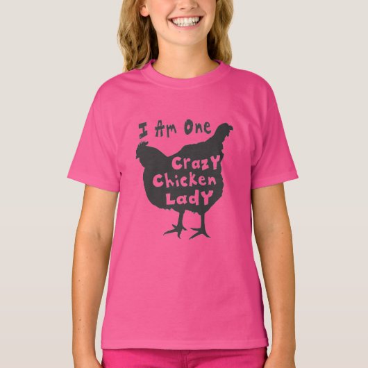 Grappig Cute Gek Kippen Dame T-Shirt (Voorkant)