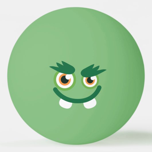 Grappig Cute Green Monster. Pingpongbal (Achterkant)