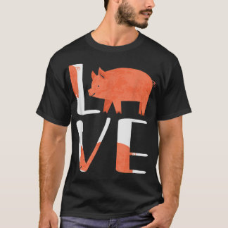 Grappig Cute I Love Pig T-shirt Boerderij Dier Var