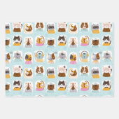 Grappig Cute Katten Inpakpapier Set van 3 Vel (Voorkant 3)
