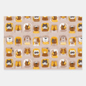 Grappig Cute Katten Inpakpapier Set van 3 Vel (Voorkant)