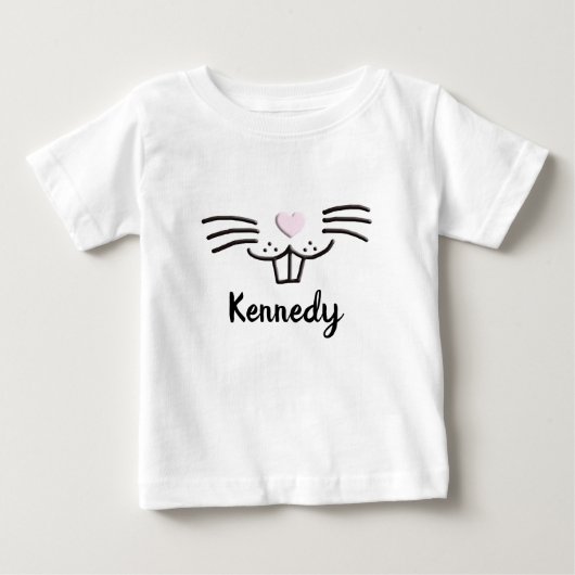 Grappig cute konijn gezicht aangepaste naam paasei (Voorkant)