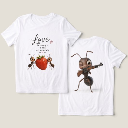 Grappig Cute Mieren Liefde Design T-Shirt – Inspir (Ontwerp Voorkant & Achterkant)