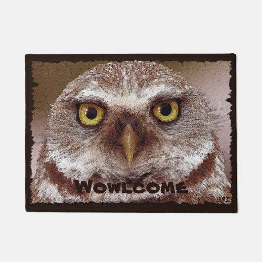 Grappig, Cute Owl Face Welcome Mat (Voorkant)
