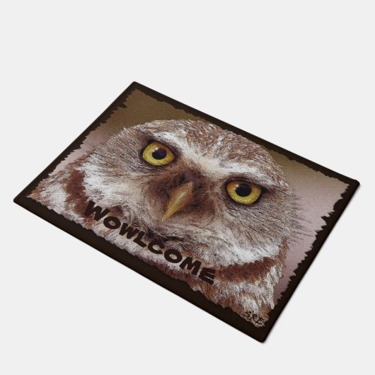 Grappig, Cute Owl Face Welcome Mat (Schuin)