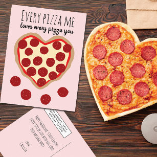 Grappig Cute Pizza Heart Valentijnsdag Greep Feestdagenkaart