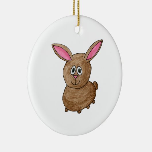 Grappig Cute Rabbit. Keramisch Ornament (Rechts)