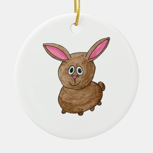 Grappig Cute Rabbit. Keramisch Ornament (Voorkant)