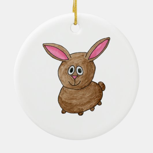 Grappig Cute Rabbit. Keramisch Ornament (Achterkant)