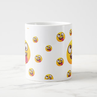 "Grappig Cute Tongue-Out Emoji-ontwerp" Grote Koffiekop
