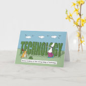 Grappig Cutting Hedge of Technology Happy Birthday Kaart (Gele Bloem)