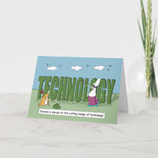 Grappig Cutting Hedge of Technology Happy Birthday Kaart