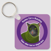 Grappig Cyberfraude Bewustzijn - Hackers kijken to Sleutelhanger (Voorkant)