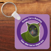 Grappig Cyberfraude Bewustzijn - Hackers kijken to Sleutelhanger (Voorkant)