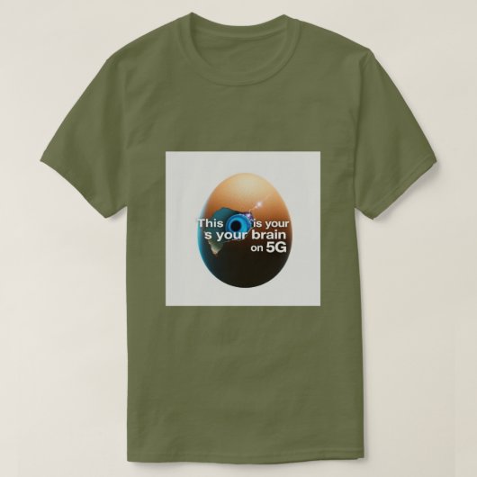 Grappig Cyberpunk Egg Meme T-shirt | "Brein op 5G" (Design voorkant)