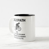 Grappig Cycopath Fietsen Definitie Gift, Fietsen P Tweekleurige Koffiemok (Voorkant links)